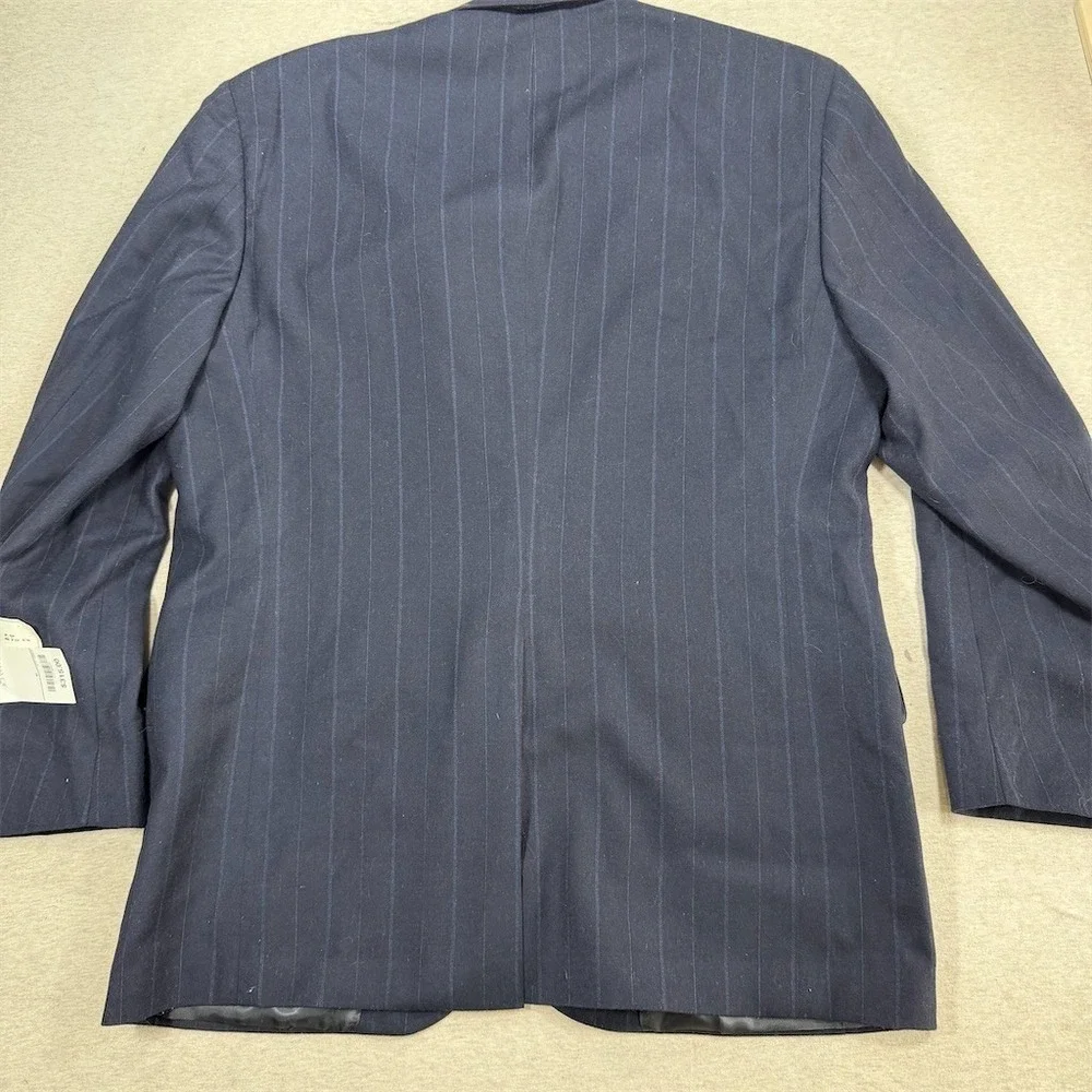 Palm Beach Blazer Mens 42REG 36W Blue Pinstripe 2-Button Notch Lapel Fully Lined